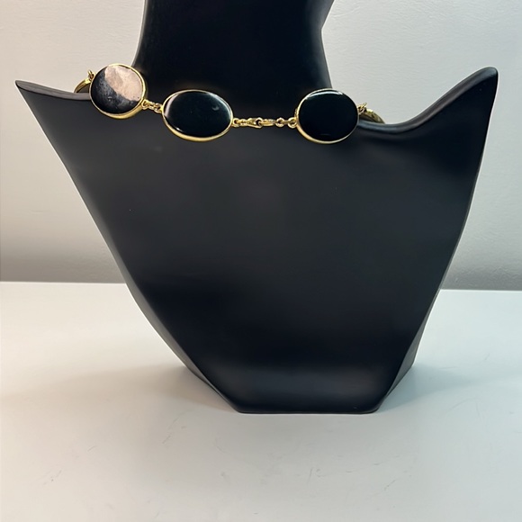 Vintage Cream Black Two Sided Necklace with Clip and Pierced Earrings Lot - Picture 6 of 16